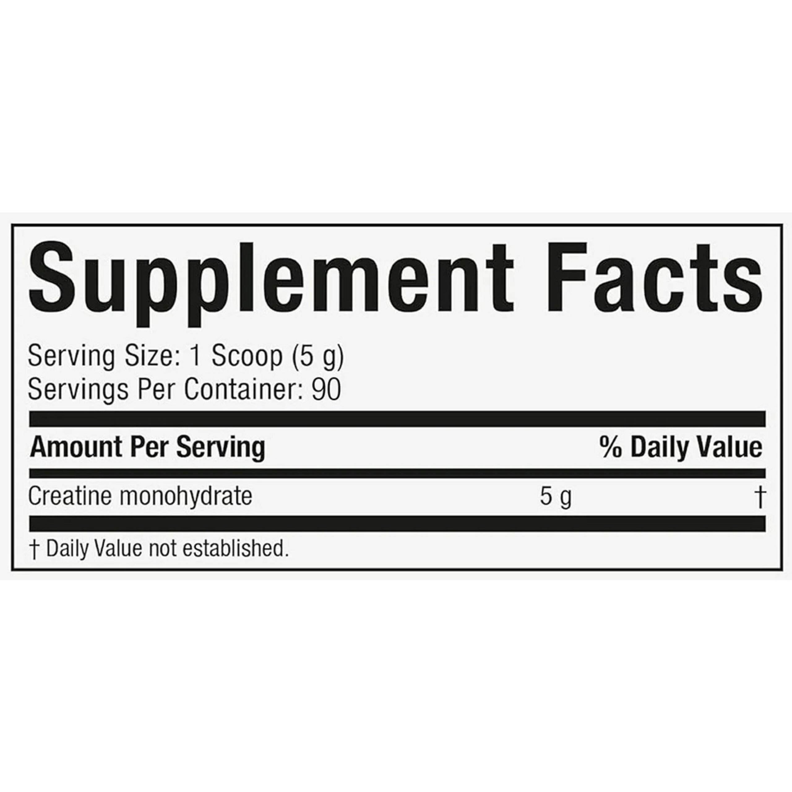 Tabla nutricional creatina platinum